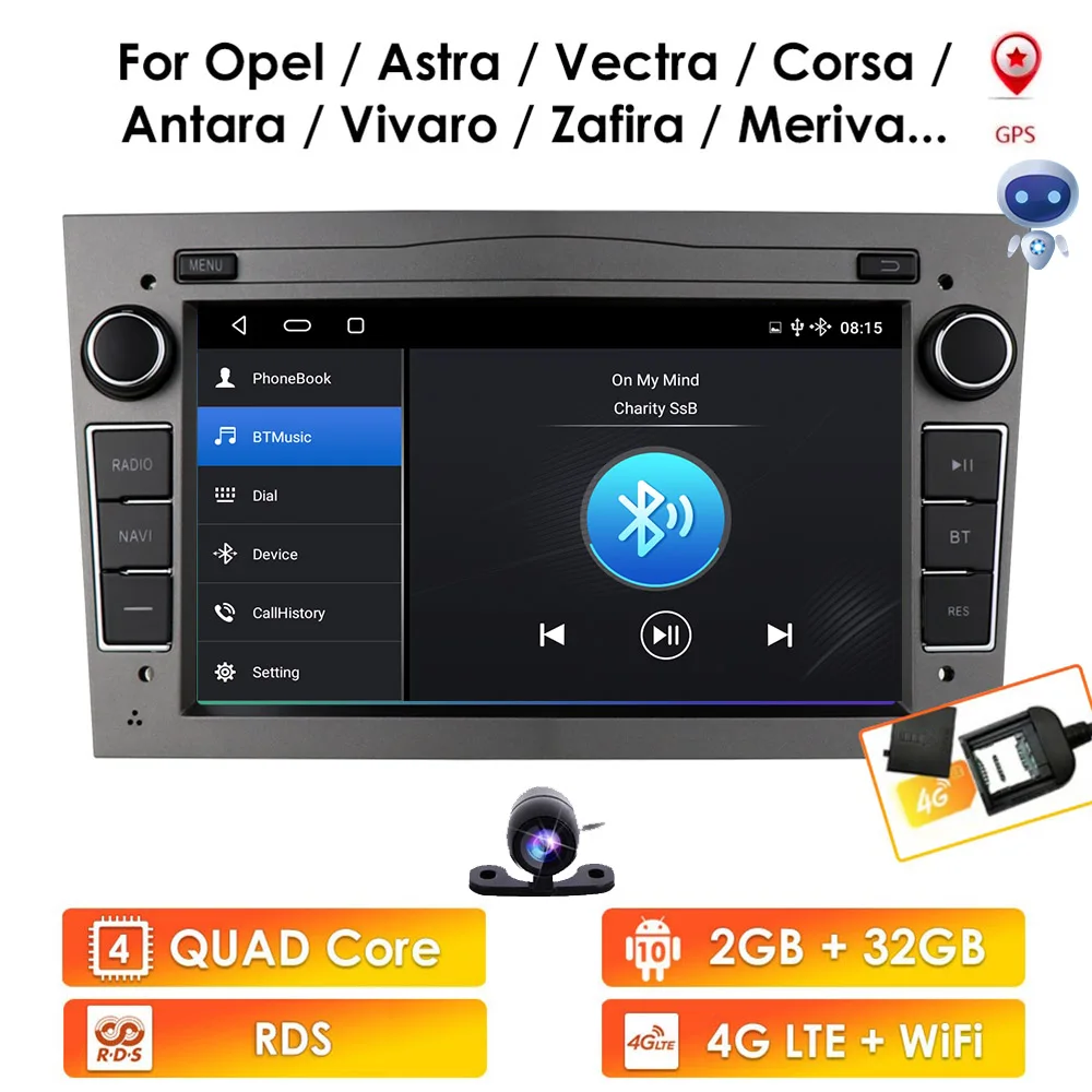 

2G RAM 16GB Android 2DIN car radio GPS WiFi player for opel Vauxhall Astra H G J Vectra Antara Zafira Corsa Vivaro Meriva No DVD