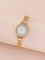 Simple And Fashionable Women's Quartz Watch With Rhinestones 2