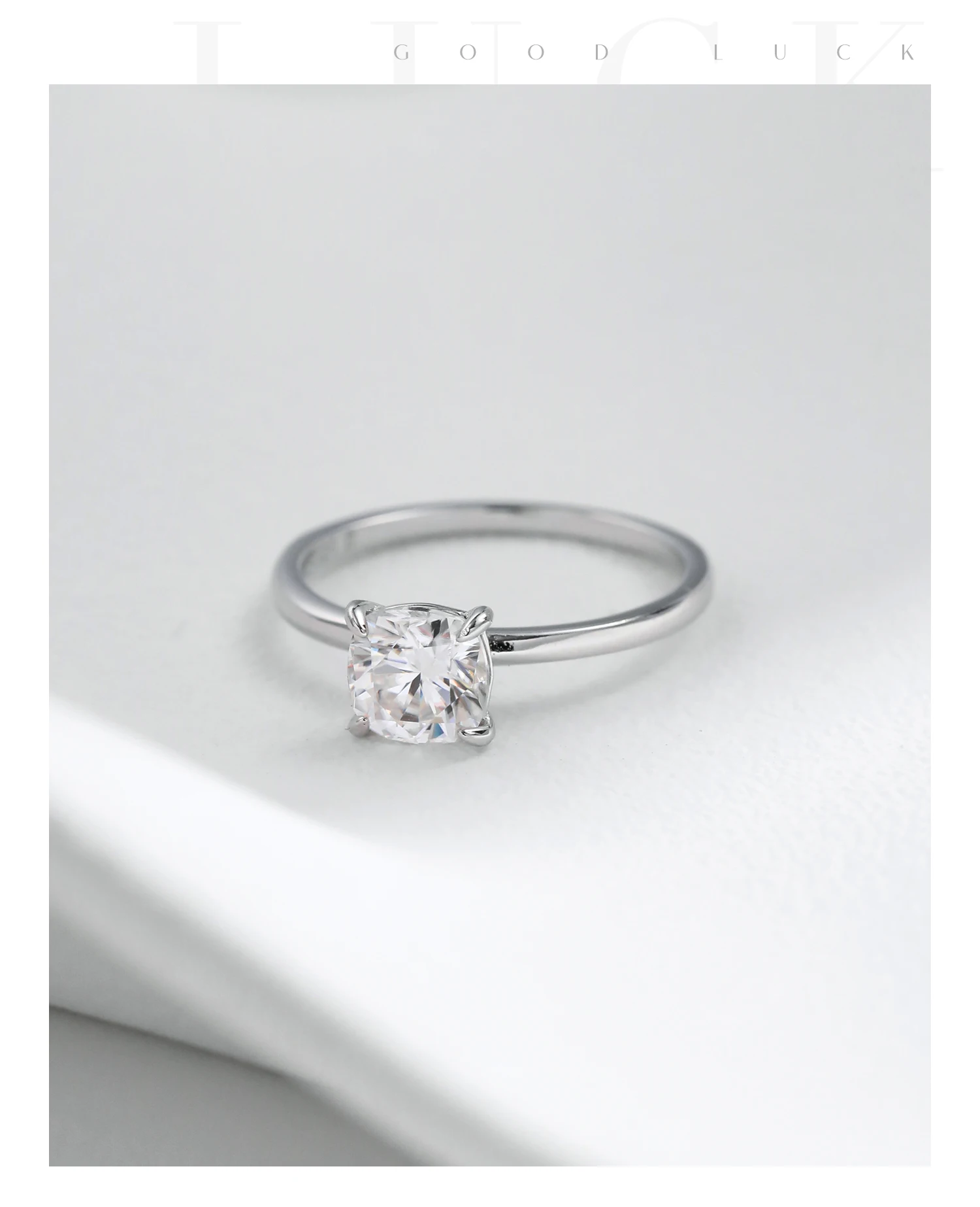 MODIAN 1CT Moissanite Ring Delicate Square Cushion Cut Lab Diamond Ring 925 Sterling Silver Wedding Statement Jewelry For Women MODIAN 1CT Moissanite Ring Delicate Square Cushion Cut Lab Diamond Ring 925 Sterling Silver Wedding Statement Jewelry For Women