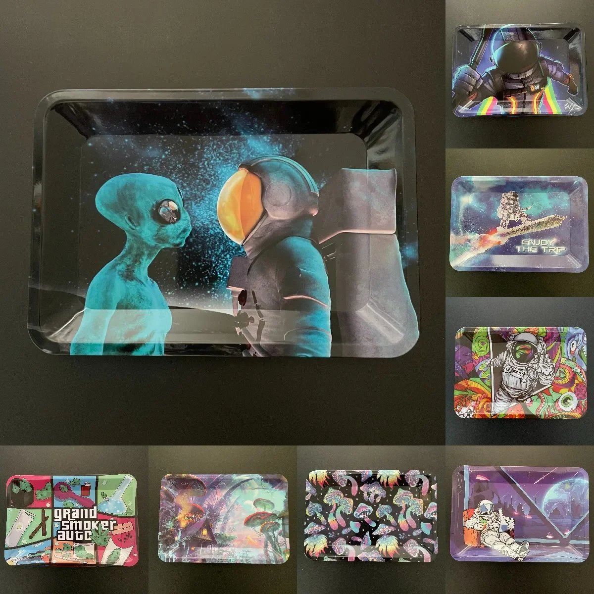 Rolling Tray Metal Portable Smoking 180*125mm 7*5in