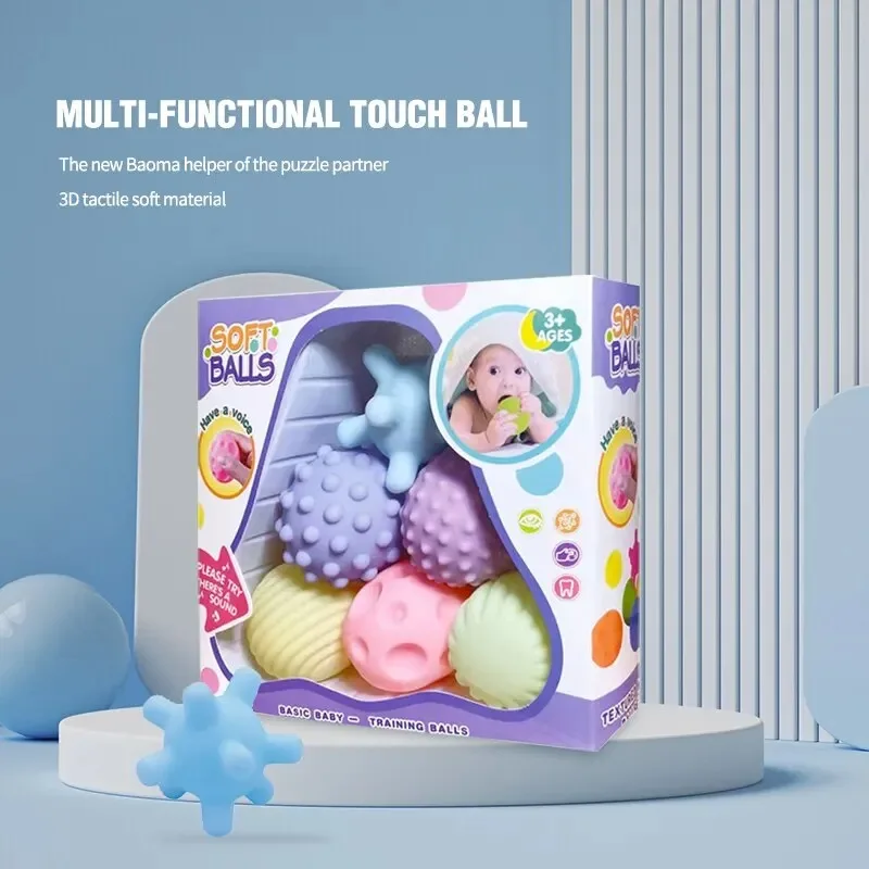 

6 PCS Baby Toys Sensory Balls For Children Textured Hand Touch Ball Soft