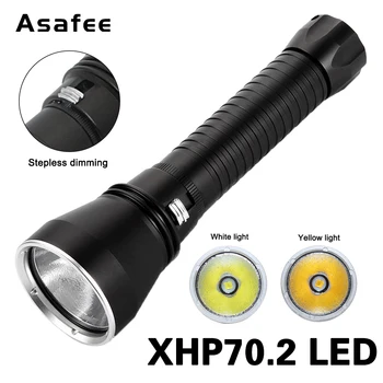 Asafee LED 스쿠버 다이빙 손전등 랜턴 램프, A26, 100M, XHP70.2, 4000LM 조명, IPX8 방수 토치, XHP70