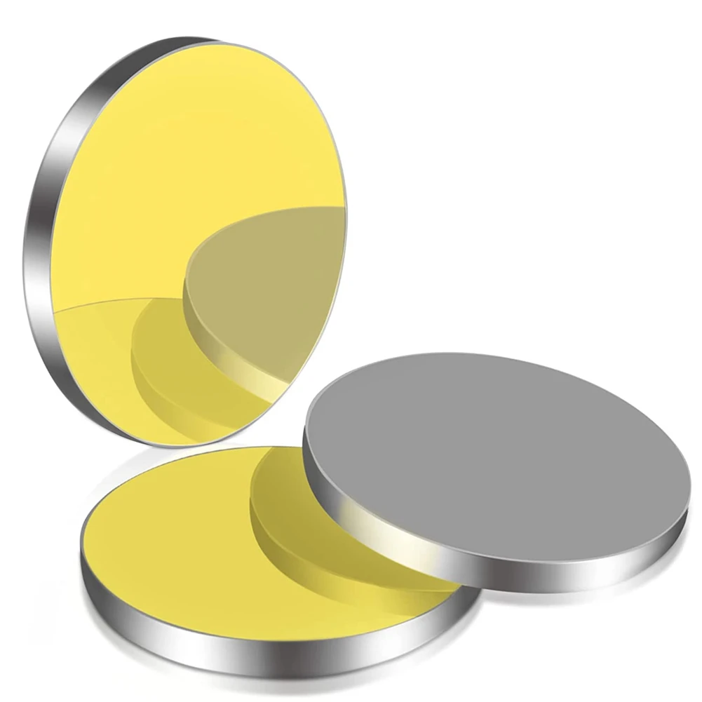 

3PCS Gold-Plated Silicon Mirrors Dia 25 T3 Si Reflective Lens for CO2 Laser-Engraving Cutting Engraver/Cutter