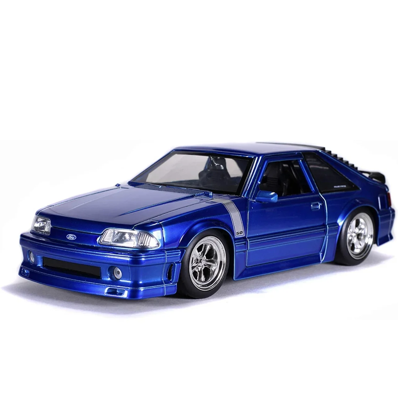 

Jada Bigtime Muscle 1:24 1989 Mustang GT, литой автомобиль синего цвета, игрушки для детей и взрослых