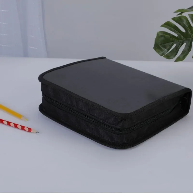 Black Canvas Bag Marker Pens Special Pencil Bag Large Capacity Storage Bag Stationery Pencil Bag 3