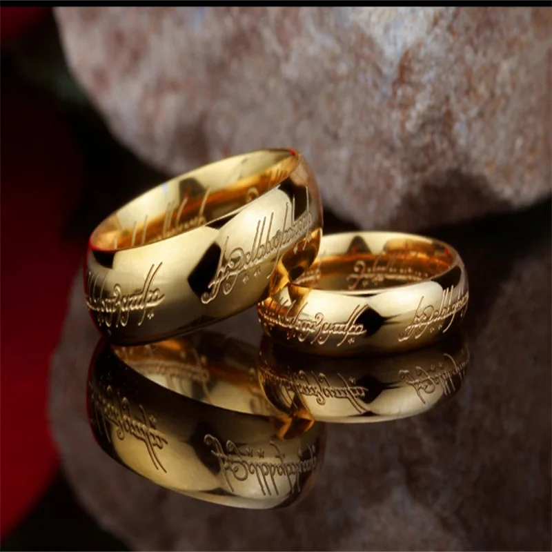 One Ring of Power 3D Carved Refined Wedding Ring Lovers Women Men Fashion Jewelry Celebrity Men's Domineering wedding rings couple rings fashion rings fashion ring finger rings