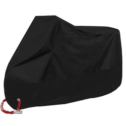 Premium All-Season Waterproof Motorcycle Cover - Ultimate UV and Dust Protection for Indoor and Outdoor Use (Black)