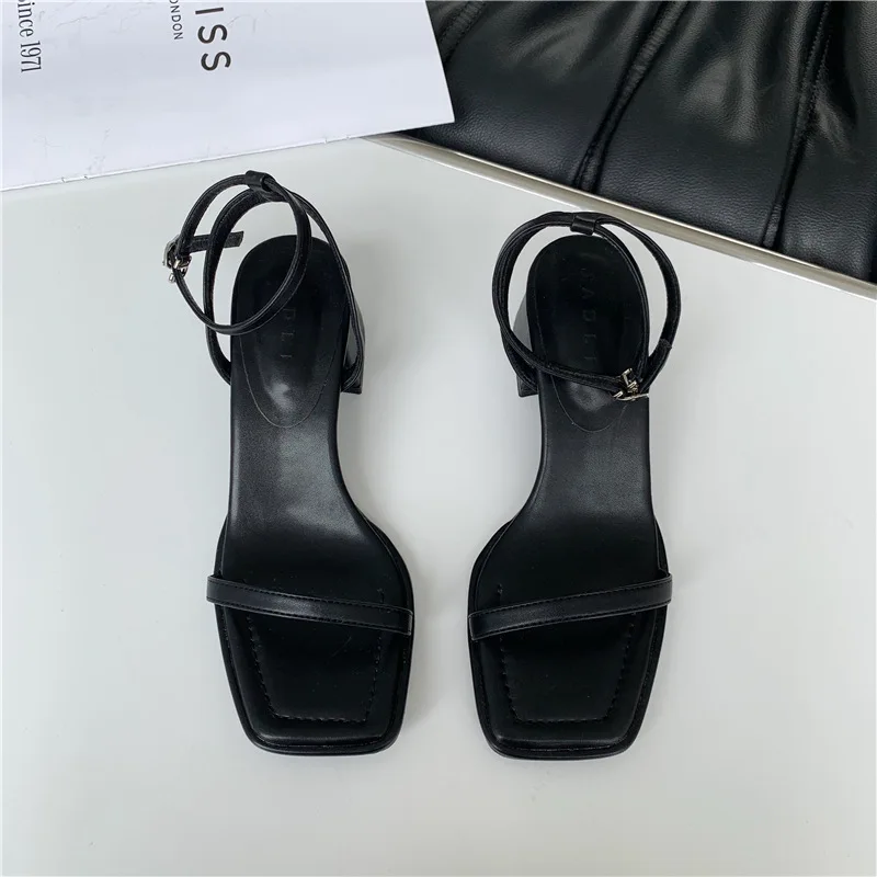 Fashion Design Sandals Women Thick Heel Casual Ladies Open Toe Shoes Sexy Party Sandal Ankle Strap 2022 Summer Mujer 