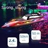 RC Boat with Case V555 2.4GHz Lighting Racing RC Boat 50KM/H With Bright LED Light For Adults and Kids With Rechargeable Battery 3