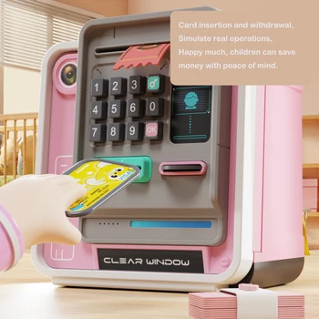 New ATM Machine Safe Box Money Bank Electronic Piggy Bank Automatic Code Key Lock Coin Deposit Password Money Box 1
