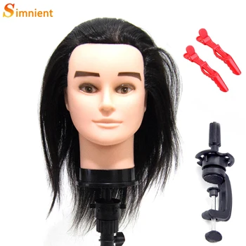 Simnient 12 pollici maschio manichino testa acconciature bambole fittizie 100% capelli in fibra sintetica per teste di barbiere parrucchiere parrucca manichino
