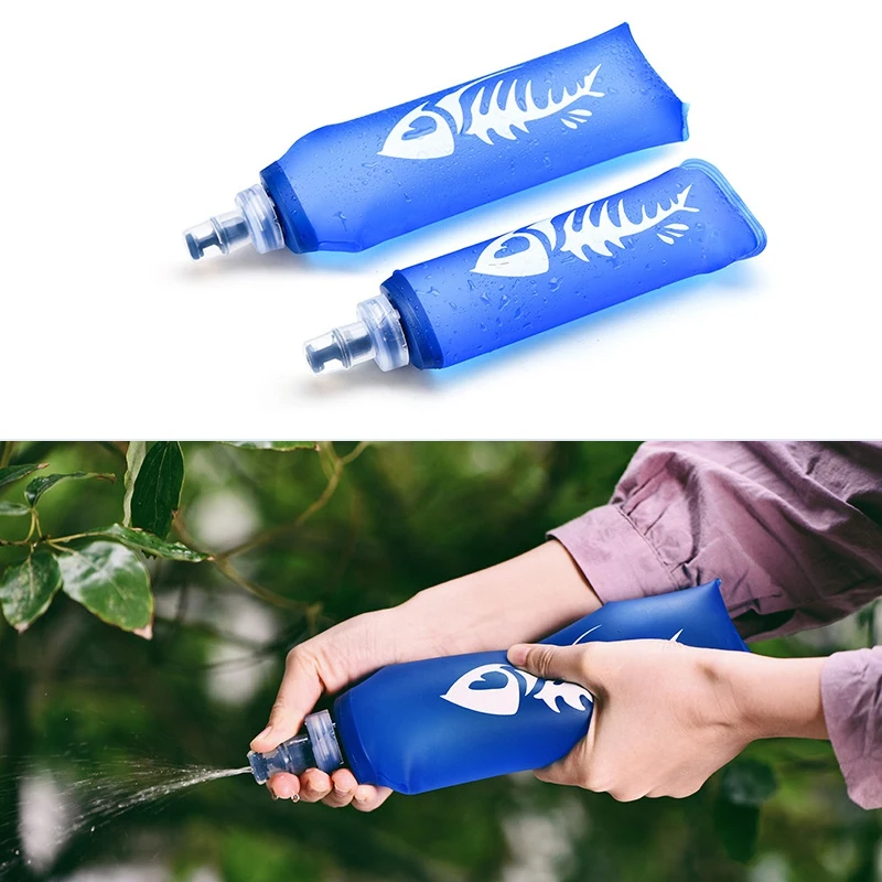 Soft Water Bottle Flask Collapsible TPU Water Bottle For Running Marathon Hiking And Cycling