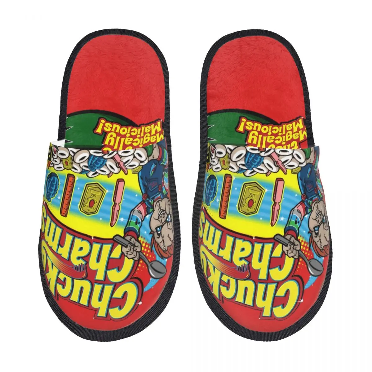

Chucky Charms House Slippers Anti-skid Horror Halloween Soft Memory Foam Cotton Slippers Living Room