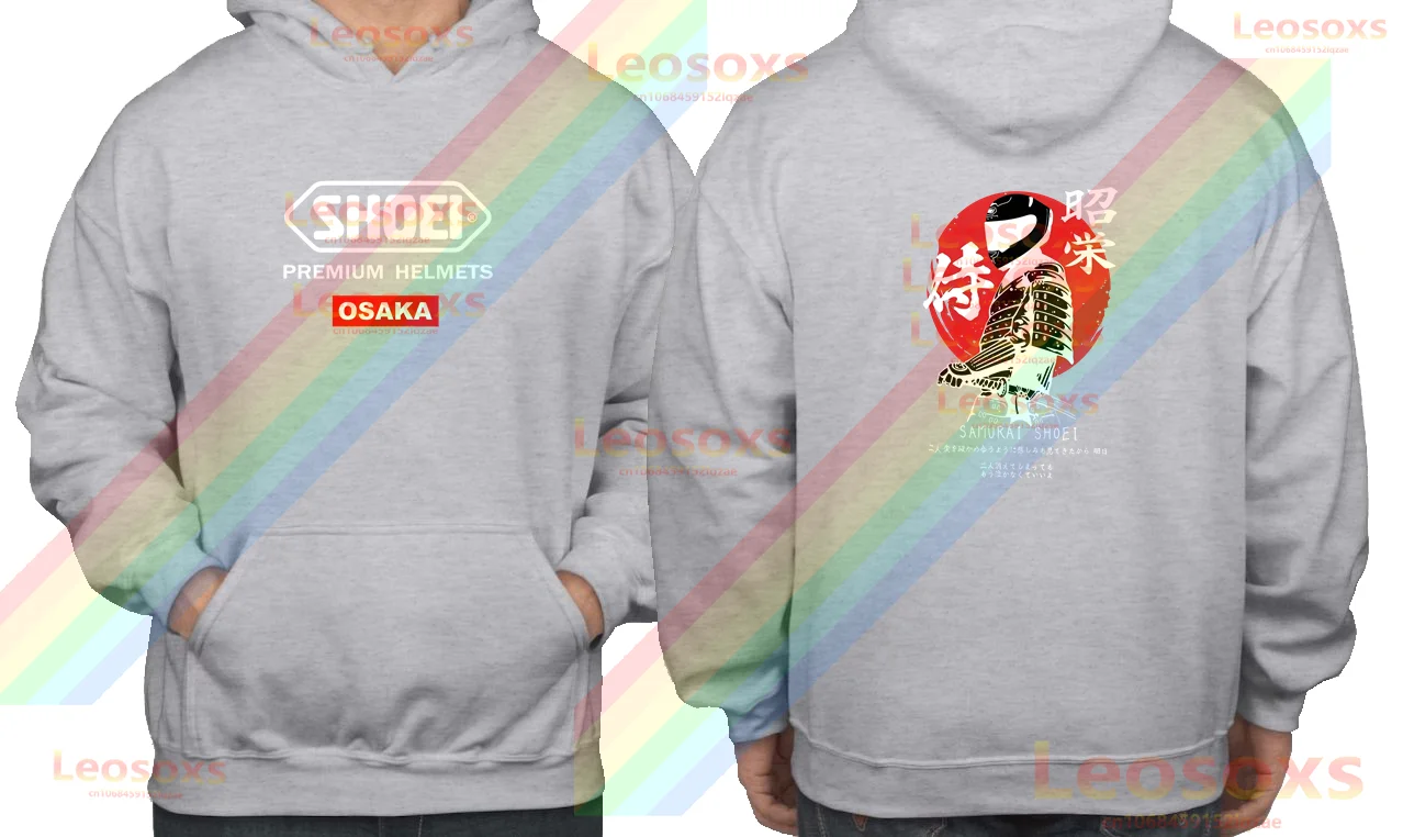 

[TEW] New Men's Harajuku Casual Sweatshirt Polyester SHOEI Leosoxs Hoodie Samurai Black Pocket Women's Long Sleeve