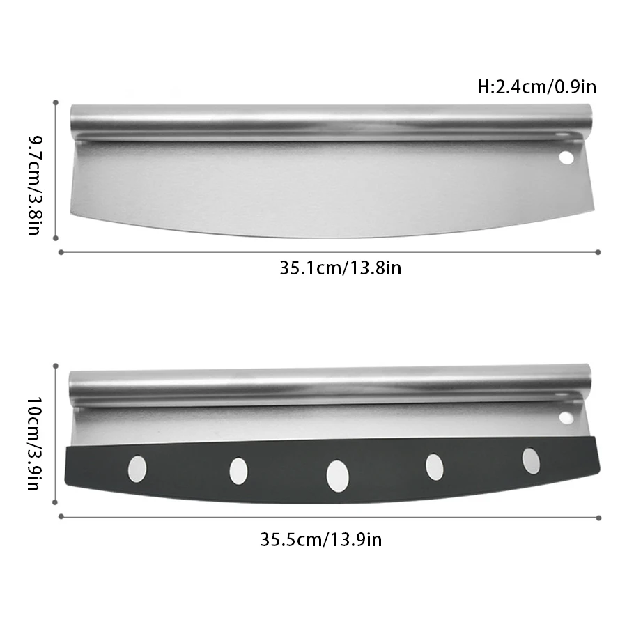 1PC stainless steel pizza shaker With knife sheath Multi-function pizza cutter Nougat cake curved dough hob spatula pizza cutter