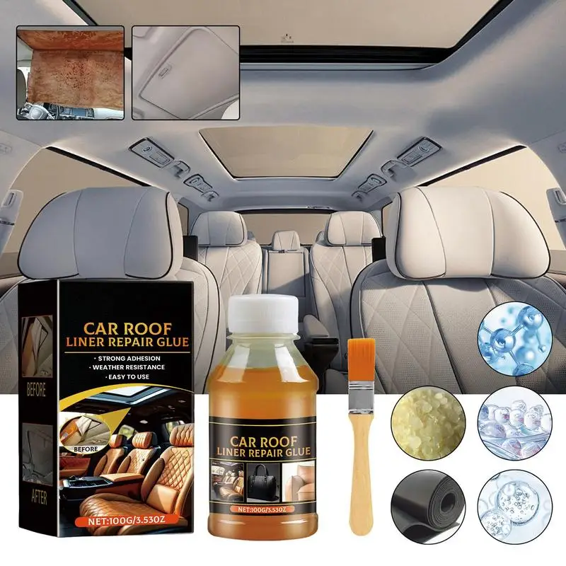 Cars Headliner Fabric Glue Artificial Leather Glass Glue All-Purpose Wooden Crafts Adhesive Quick Drying Cloth Roof Repair Glue