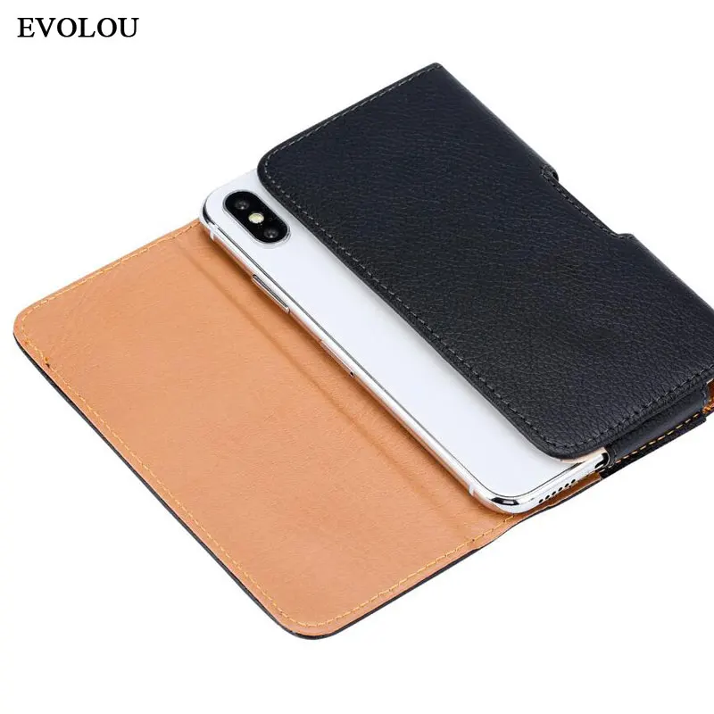 Universal Leather Belt Clip Pouch - Magnetic Vertical Waist Bag Phone Case