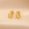Fashion Wing Flower Heart Piercing Stud Earrings Simple Compact Cute Tragus Earings for Womens Minimalist Jewelry Accessories 6