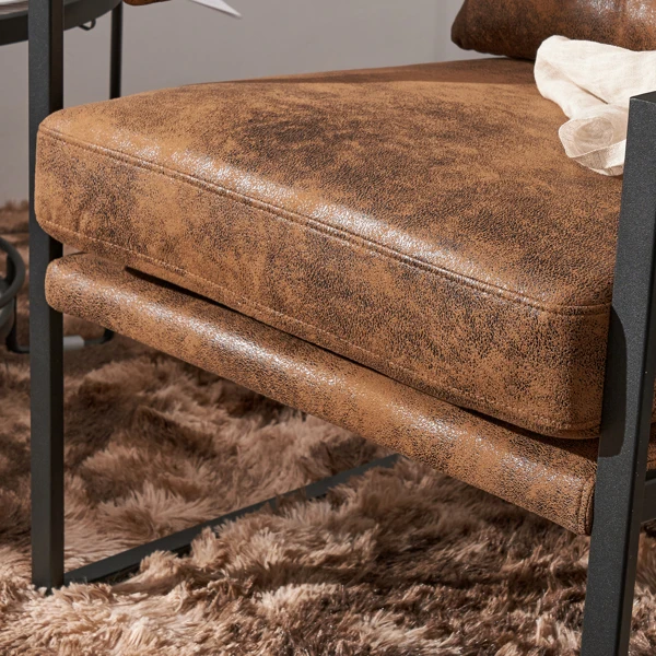  单人铁架椅 橙色烫金布 室内休闲椅 68*81*88cm-54