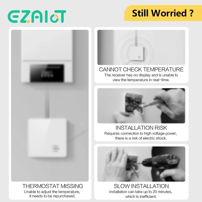 Tuya WiFi Smart Thermostat Water Gas Boiler RF433 Wireless Temperature Controller Socket Receiver Voice Alexa Google Home Alice