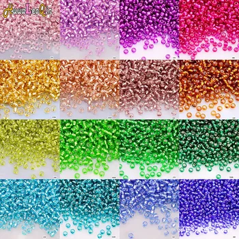 침수 유리 비즈 12/0, 여러 가지 빛깔의 루즈 시드 비즈, 바느질 주얼리 제작, DIY 매력 수제 팔찌, 1.5mm, 2mm, 3mm, 4mm