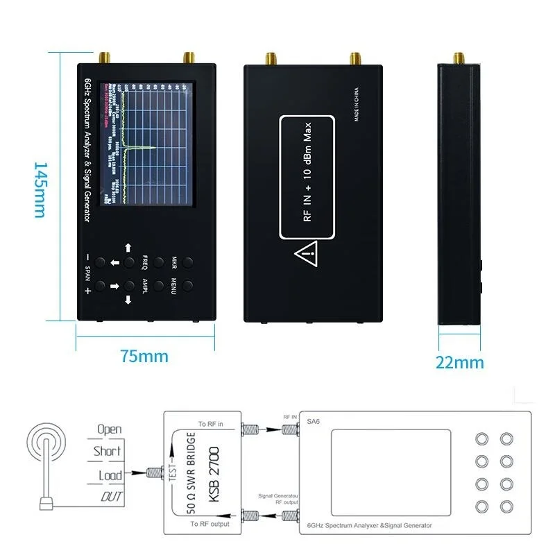 6GHz Portable Spectrum Analyzer Signal Genertor 3G 4G LTE CDMA DCS GSM GPRS GLONASS