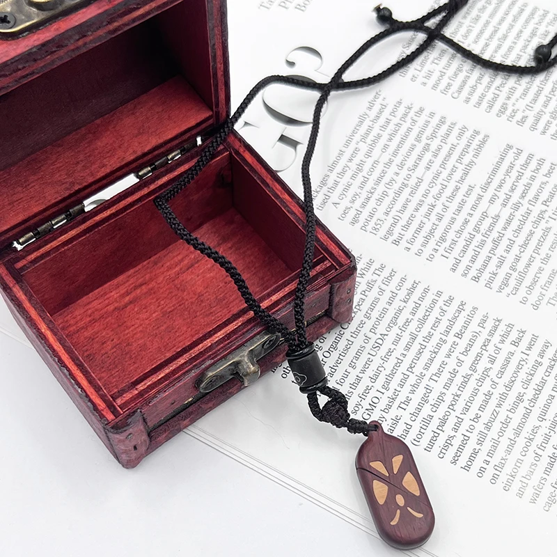 The Illusionist Cosplay Wood Necklace Locket Pendant Couple Lovers Custom Photo Handmade Unisex Jewelry Prop 4
