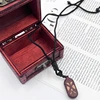 The Illusionist Cosplay Wood Necklace Locket Pendant Couple Lovers Custom Photo Handmade Unisex Jewelry Prop 4