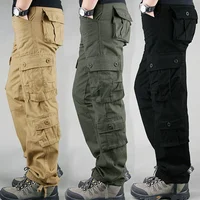 Trendy Men's Casual Straight-Leg Cargo Pants Plus Size Comfortable Work Trousers Male Sweatpants Loose Fit Fashionable Pants
