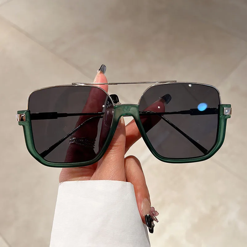 KAMMPT Vintage Oversized Sunglasses Fashion Men Women Square Shades Eyewear Trendy Ins Popular Brand Design UV400 Sun Glasses - Image 4