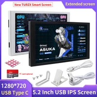 TURZX nouvel écran secondaire IPS 5.2 pouces 1280x720 Interface USB-C CPU GPU RAM moniteur d'ordinateur écran étendu pour Windows 10 11 1