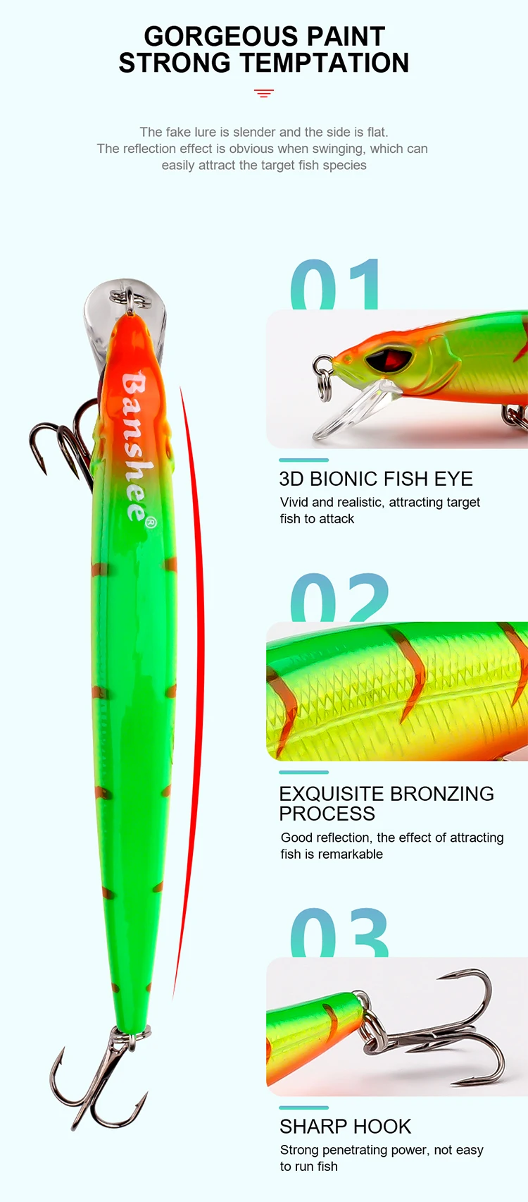 5g Bestpreis Jerkbait Riprizer 110 Jerking Bait Tauchtiefe 1,5m Schwimmende Wobbler für Hecht, Karpfen, Barsch Angelköder Tauchtiefe 0-1,5m – Detail 6