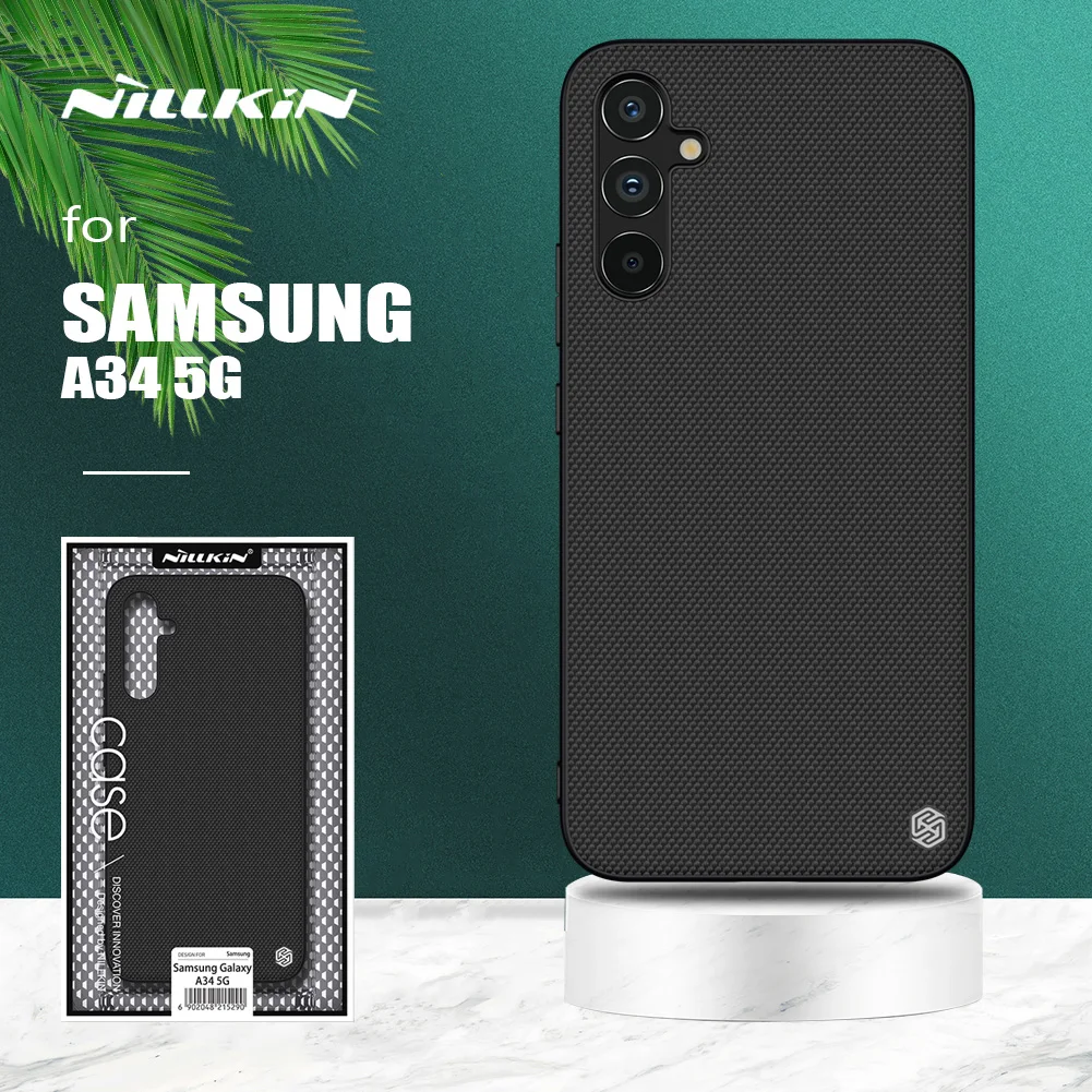 

for Samsung Galaxy A34 5G Case Nillkin 3D Textured Nylon Fiber Business Soft Edge Ultra-Thin Back Cover for Samsung A34 5G Case