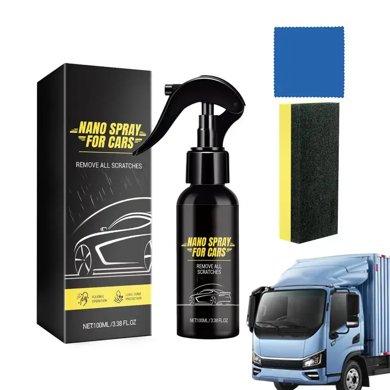 

Ceramic Car Wax Polish Spray Cleaning Spray Quick Coating Agent Nano Cleaner 100ml Car Paint Care Polishing Spray With Sponge &