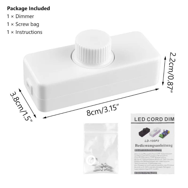 LED Dimmer Switch for Incandescent Halogen Bulb Lamp Lights 220V-240V Adjustable Dimmable 100W led dimmer switch,smart dimmer switch,led dimmer controller,lamp dimmer