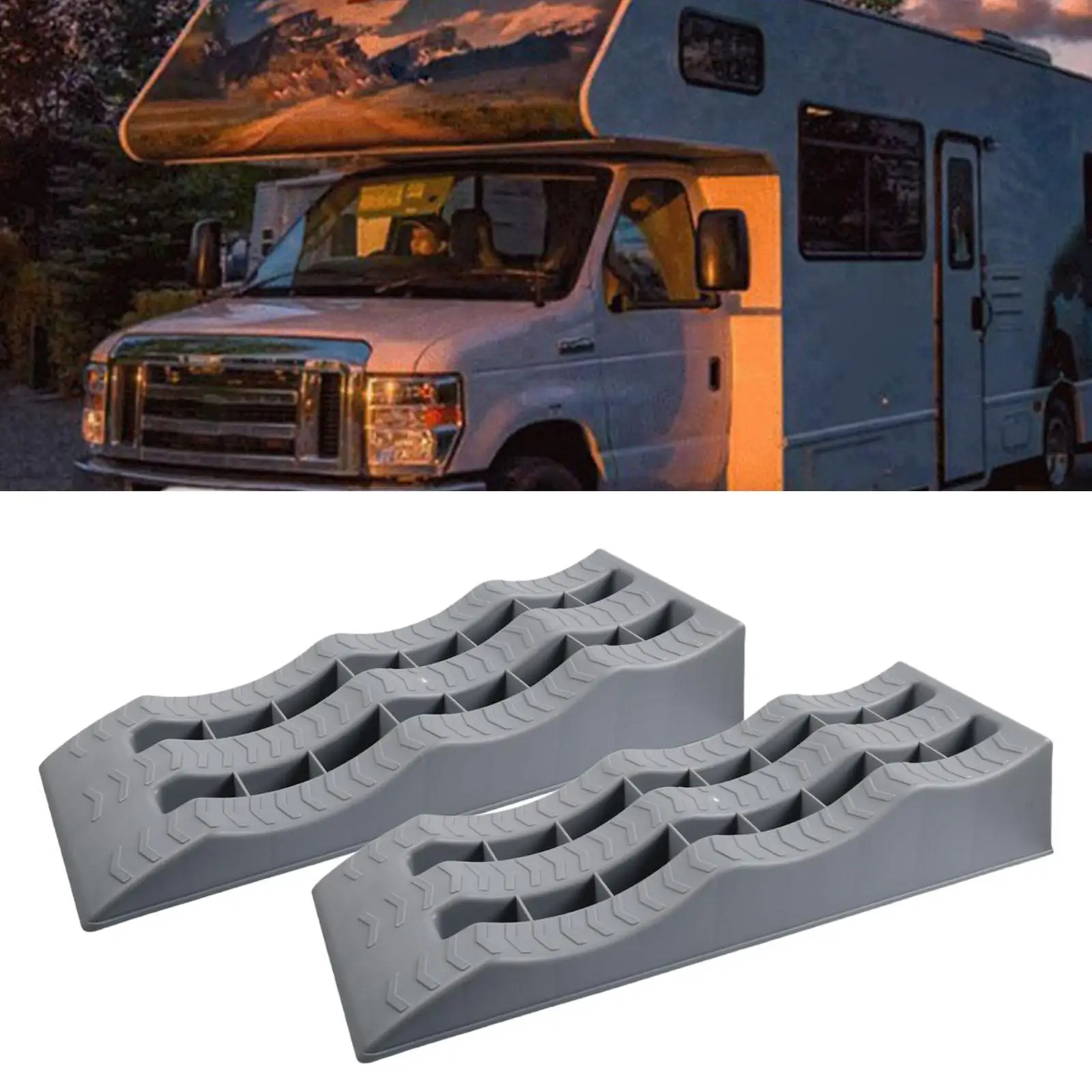 2 Pieces Automotive Leveling Ramps 3 Steps for Campers Trailers SUV Stable Tire Placement Sturdy Leveler Car Ramps Wheel Chocks 2 Pieces Automotive Leveling Ramps 3 Steps for Campers Trailers SUV Stable Tire Placement Sturdy Leveler Car Ramps Wheel Chocks