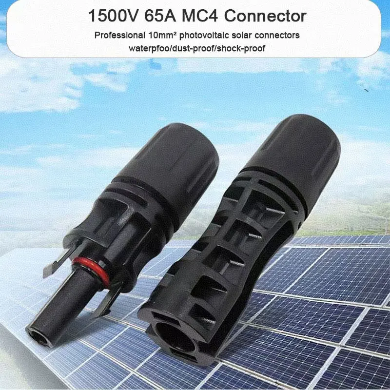 Solar Panel Connector Cable 4 Pairs Solar Connectors kit Waterproof Male/Female 65A 1500V DC Compatible with 10mm&sup2; 8AWG PV Cables