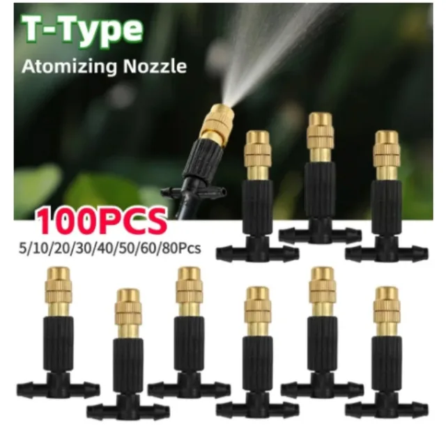 5-100Pcs Outdoor Misting Cooling System Garden Irrigation Watering 4/7 Pipe Atomizer Nozzles Adjustable Garden Sprinklers Head
