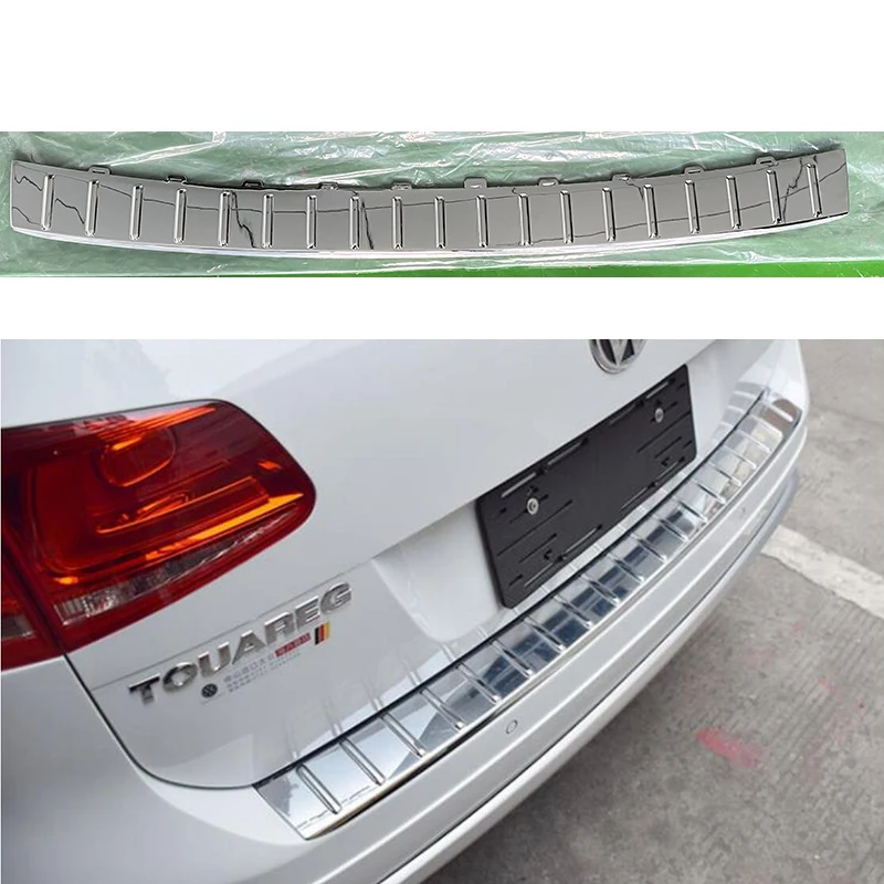 Car styling rear Sill Car bumper Protector REAR BUMPER PLATE CHROME For touareg 2011-