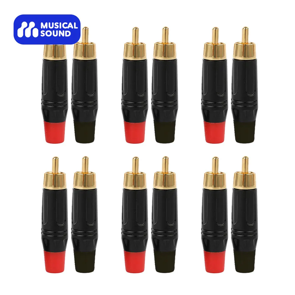 Suono Musicale Spina Rca Saldatura Oro Adattatore Audio Video Connettore Cavo Adattatore Spina Maschio Rca Audio Phono Spina A Saldare Placcata Oro