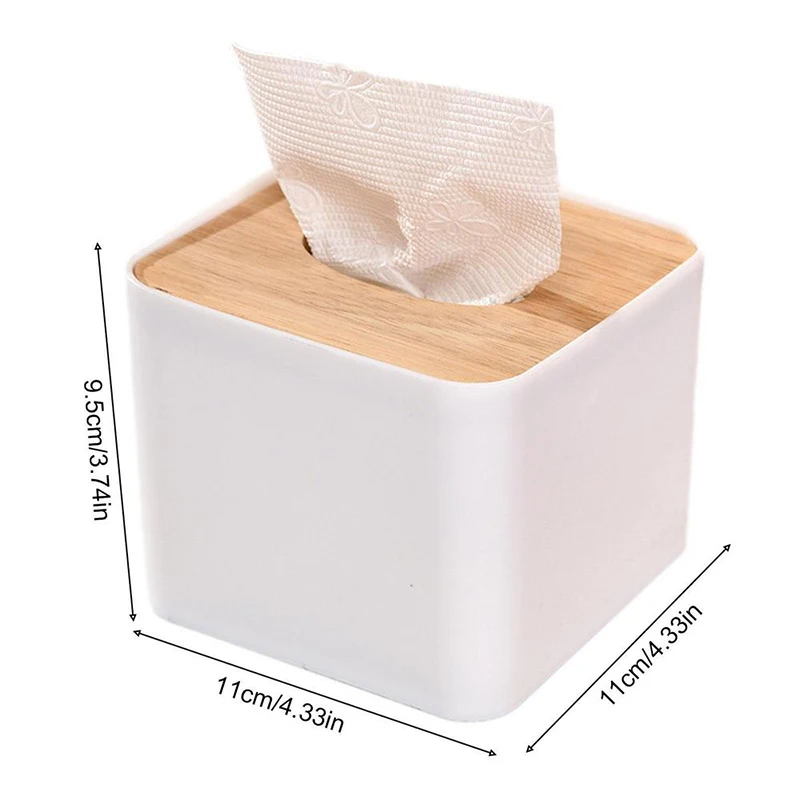 Home Tissue Paper Dispenser Tissue Box Napkin Containers Wood Cover Smooth Wooden Facial Container
