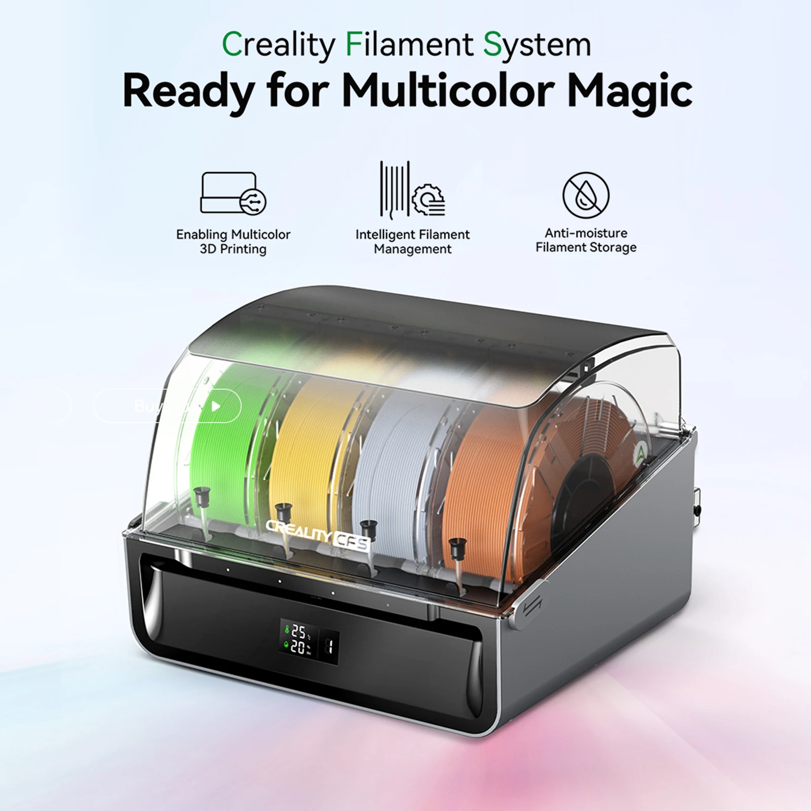 CFS Creality Filament System Premium Storage Box Support RFID Identification Multiple Filaments Types Auto Run-out/Tangle Detect