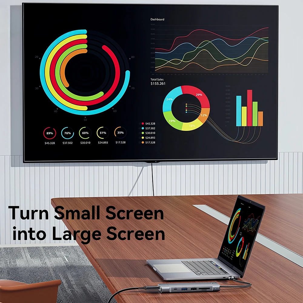 8-in-1 USB C Docking Station with Disk Storage Function M.2 SSD HUB TYPE-C to HDMI Adapter USB 3.2 10Gbps For Laptop Macbook Pro