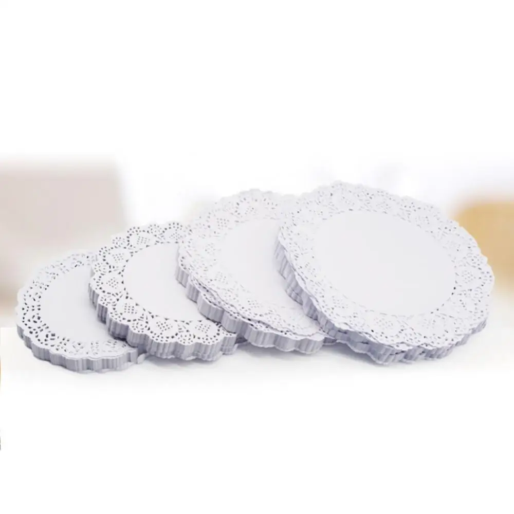 50pcs White Lace Paper Doilies Placemats DIY Box Packaging Gift Wrap Paper  Crafts For Wedding Party Favors Table Decoration Mat