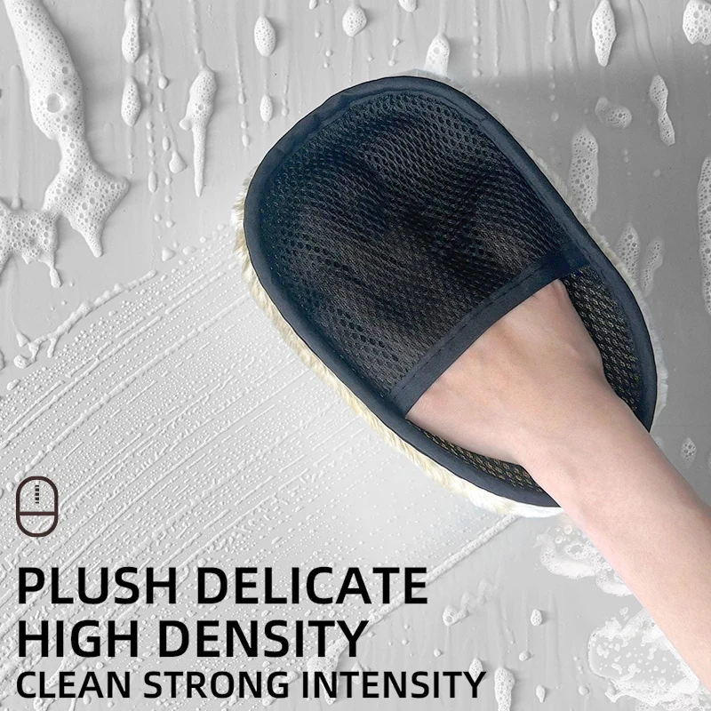 Car Lamb Wool Cleaning Tools Wash Gloves Car Cleaning Brush For Renault Megane 2 3 4 Twingo Clio Talisman Captur Trafic Kwid Sce