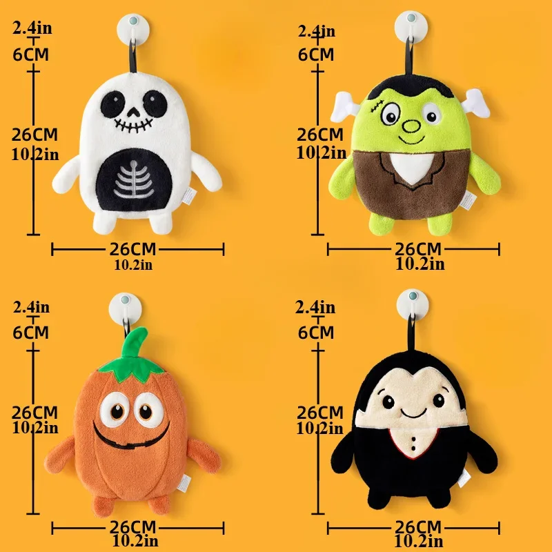 Halloween Hand Towel Frankenstein Vampire Skull Skull Pumpkin Hand Towel Quick-drying Thick Hanging for Kids Adults