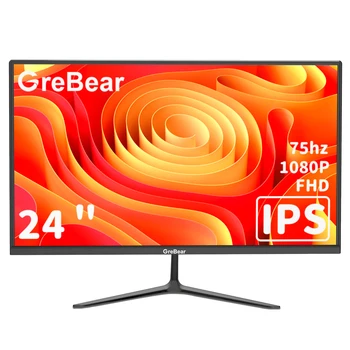 GreBear IPS Computer Monitor 24 Inch, FHD 1080p PC Monitor 5ms(GTG) 99% sRGB,Ultra Slim, LED Low Blue Light An 1
