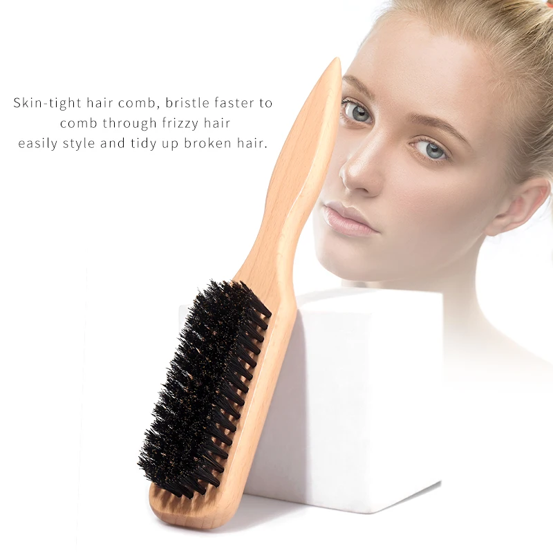 Sleek Finish Smoothing Hairbrush - Soft/Medium Bristles for Styling and Polishing