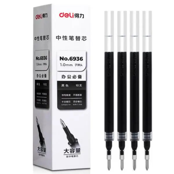 

Deli 6936 1.0mm Gel Pen Refill Water Pen Refill Signature Pen Replacement Neutral Pen Refill Black Ink