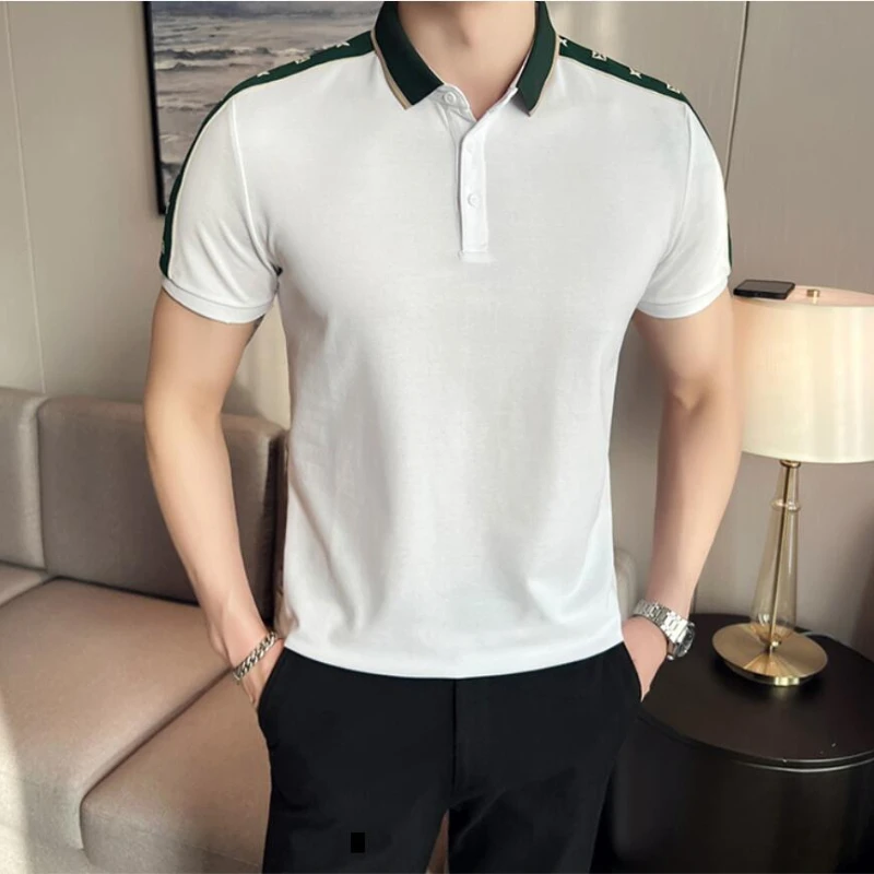

Summer short Sleeve Polo Shirt men fashion polo shirts casual Slim Solid color business men's polo shirts men's clothing 2022